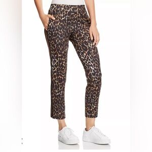Pam & Gela Leopard Print Cropped Track Pants Size P